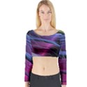 Abstract Satin Long Sleeve Crop Top View1