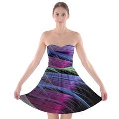 Abstract Satin Strapless Bra Top Dress