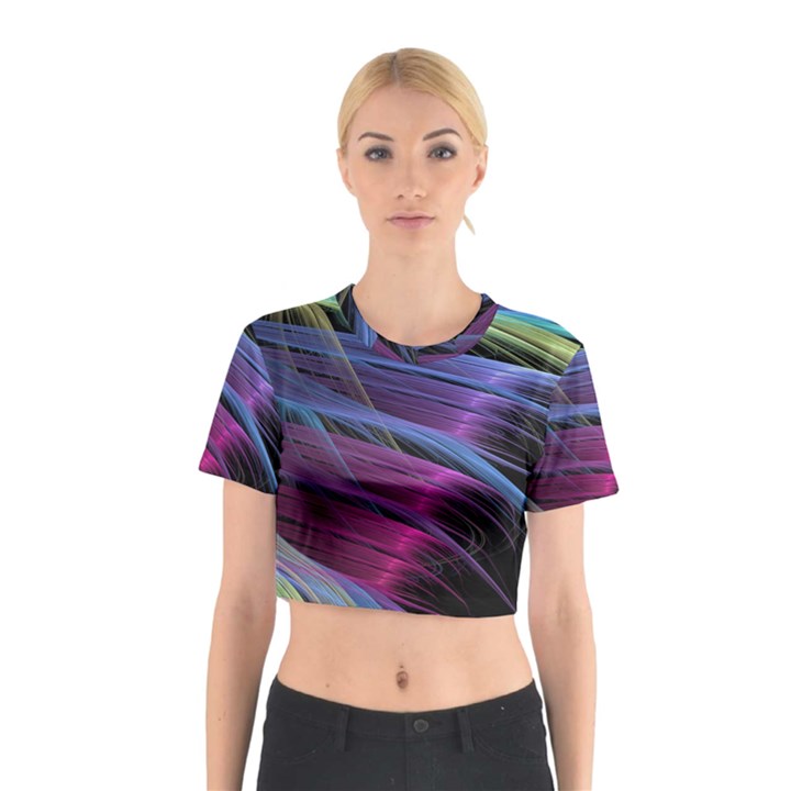 Abstract Satin Cotton Crop Top