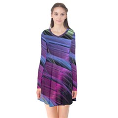 Abstract Satin Flare Dress