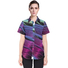 Abstract Satin Women s Short Sleeve Shirt