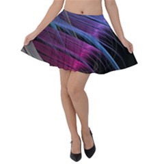 Abstract Satin Velvet Skater Skirt