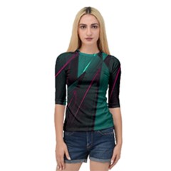 Abstract Green Purple Quarter Sleeve Raglan Tee