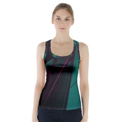 Abstract Green Purple Racer Back Sports Top by Sapixe