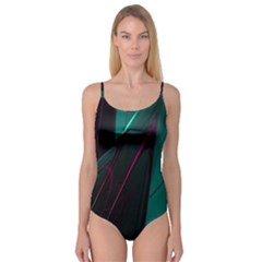 Abstract Green Purple Camisole Leotard 