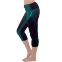 Abstract Green Purple Capri Yoga Leggings View2