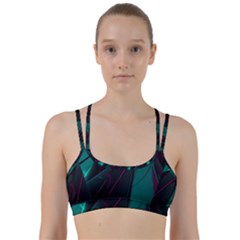 Abstract Green Purple Line Them Up Sports Bra by Sapixe