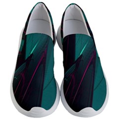 Abstract Green Purple Women s Lightweight Slip Ons