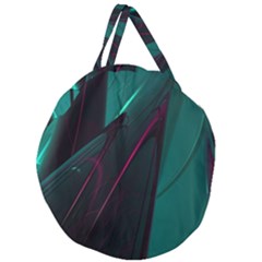 Abstract Green Purple Giant Round Zipper Tote