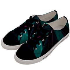 Abstract Green Purple Men s Low Top Canvas Sneakers by Sapixe