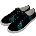 Abstract Green Purple Men s Low Top Canvas Sneakers View2