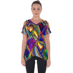 Abstract Digital Art Cut Out Side Drop Tee by Sapixe