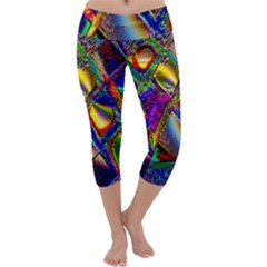 Abstract Digital Art Capri Yoga Leggings by Sapixe