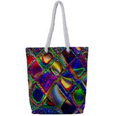 Abstract Digital Art Full Print Rope Handle Tote (small)