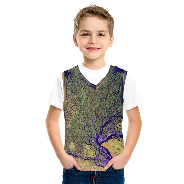 Lena River Delta A Photo Of A Colorful River Delta Taken From A Satellite Kids  SportsWear