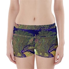 Lena River Delta A Photo Of A Colorful River Delta Taken From A Satellite Boyleg Bikini Wrap Bottoms by Simbadda