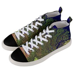 Lena River Delta A Photo Of A Colorful River Delta Taken From A Satellite Men s Mid-top Canvas Sneakers