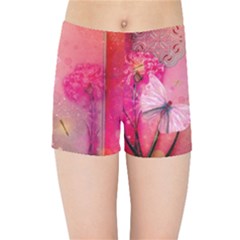 Wonderful Butterflies With Dragonfly Kids Sports Shorts by FantasyWorld7