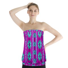 Fern Decorative In Some Mandala Fantasy Flower Style Strapless Top by pepitasart