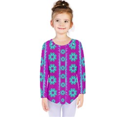 Fern Decorative In Some Mandala Fantasy Flower Style Kids  Long Sleeve Tee