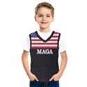 MAGA Make America Great Again with US Flag on black Kids  SportsWear View1