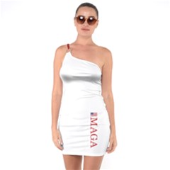 Maga Make America Great Again With Us Flag On Black One Soulder Bodycon Dress by snek