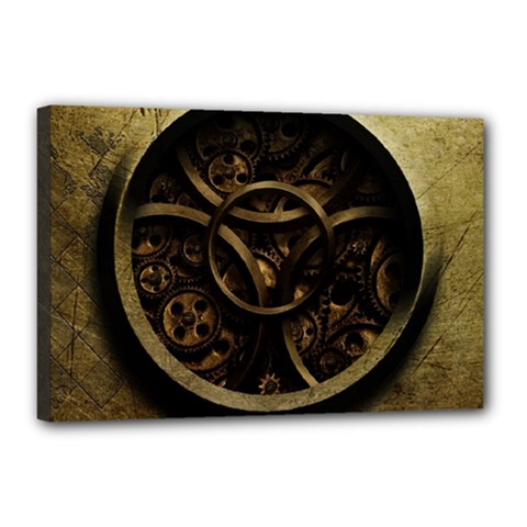 Abstract Steampunk Textures Golden Canvas 18  x 12 