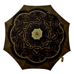 Abstract Steampunk Textures Golden Hook Handle Umbrellas (Medium)