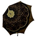 Abstract Steampunk Textures Golden Hook Handle Umbrellas (Medium) View2