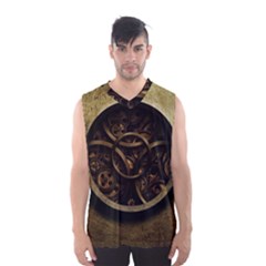 Abstract Steampunk Textures Golden Men s Basketball Tank Top by Sapixe