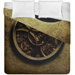 Abstract Steampunk Textures Golden Duvet Cover Double Side (King Size)