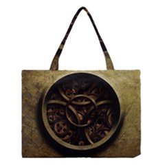 Abstract Steampunk Textures Golden Medium Tote Bag