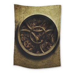 Abstract Steampunk Textures Golden Medium Tapestry