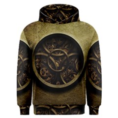 Abstract Steampunk Textures Golden Men s Overhead Hoodie