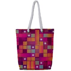 Abstract Background Colorful Full Print Rope Handle Tote (small)