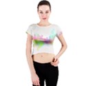 Abstract Color Pattern Colorful Crew Neck Crop Top View1