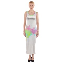 Abstract Color Pattern Colorful Fitted Maxi Dress by Sapixe