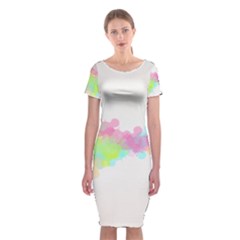 Abstract Color Pattern Colorful Classic Short Sleeve Midi Dress by Sapixe