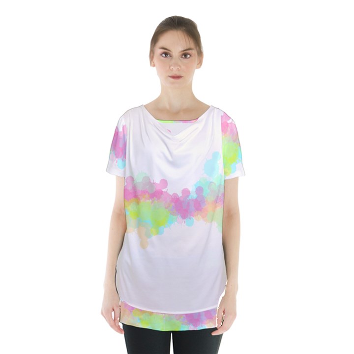 Abstract Color Pattern Colorful Skirt Hem Sports Top