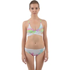 Abstract Color Pattern Colorful Wrap Around Bikini Set by Sapixe