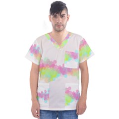 Abstract Color Pattern Colorful Men s V-neck Scrub Top