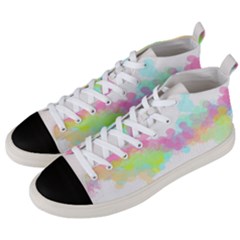 Abstract Color Pattern Colorful Men s Mid-top Canvas Sneakers