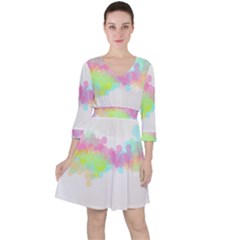 Abstract Color Pattern Colorful Ruffle Dress by Sapixe