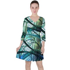 Abstract Ruffle Dress