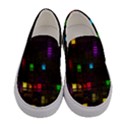 Abstract 3d Cg Digital Art Colors Cubes Square Shapes Pattern Dark Women s Canvas Slip Ons View1