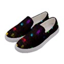 Abstract 3d Cg Digital Art Colors Cubes Square Shapes Pattern Dark Women s Canvas Slip Ons View2