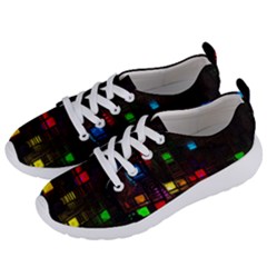 Abstract 3d Cg Digital Art Colors Cubes Square Shapes Pattern Dark Women s Lightweight Sports Shoes