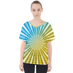 Abstract Art Art Radiation V-neck Dolman Drape Top