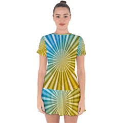 Abstract Art Art Radiation Drop Hem Mini Chiffon Dress