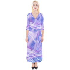 Abstract Graphic Design Background Quarter Sleeve Wrap Maxi Dress